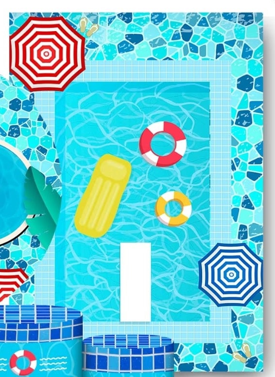 Capa Painel Pool Party Azul - MV festa