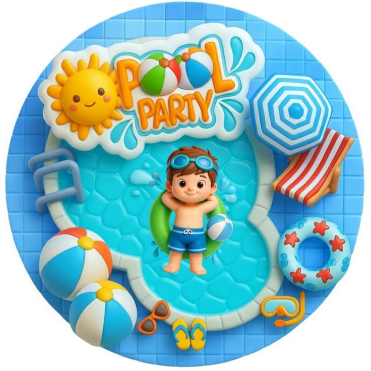 Pool Party Menino Ia de 50Cm - MV festa