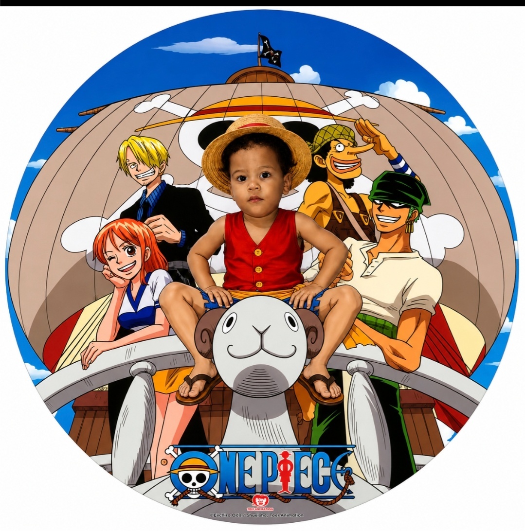Painel Redondo One Piece Ia - MV festa