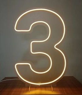 Numero 3 de Led de 50Cm - MV festa