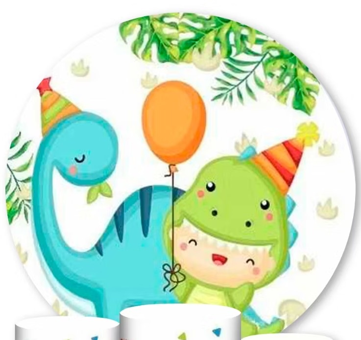 Capa Painel Redondo Dino Baby - MV festa