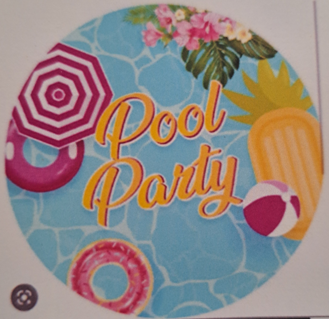 Capa Painel Redondo Pool Party Rosa - MV festa