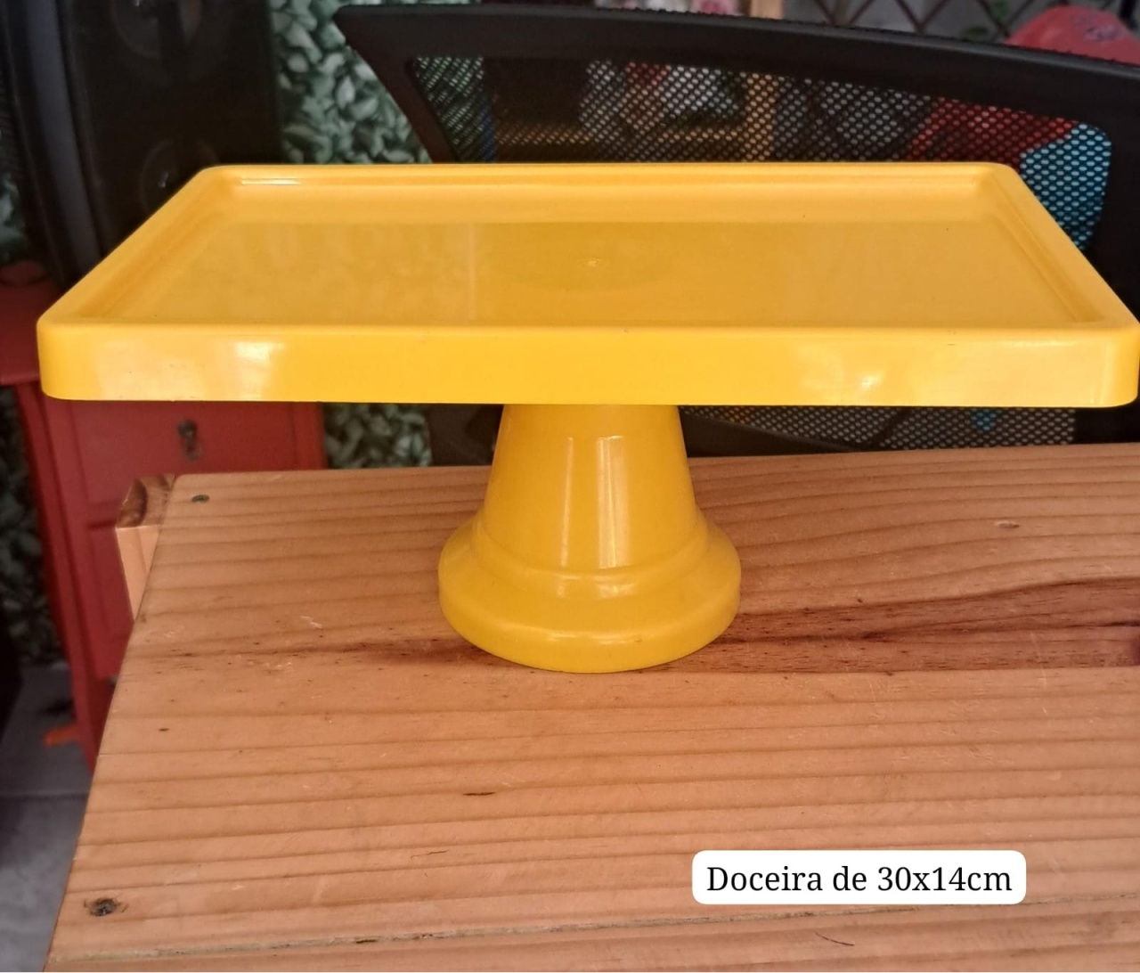 Doceira Retangular Amarela de 30X14Cm - MV festa
