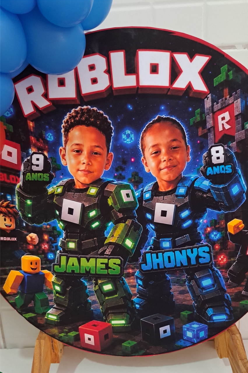 Painel Redondo Roblox de 50Cm Ia - MV festa