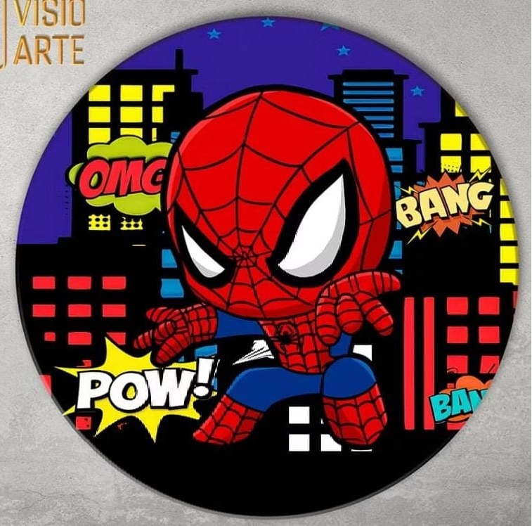 Capa Painel Redondo Homem Aranha Cute - MV festa