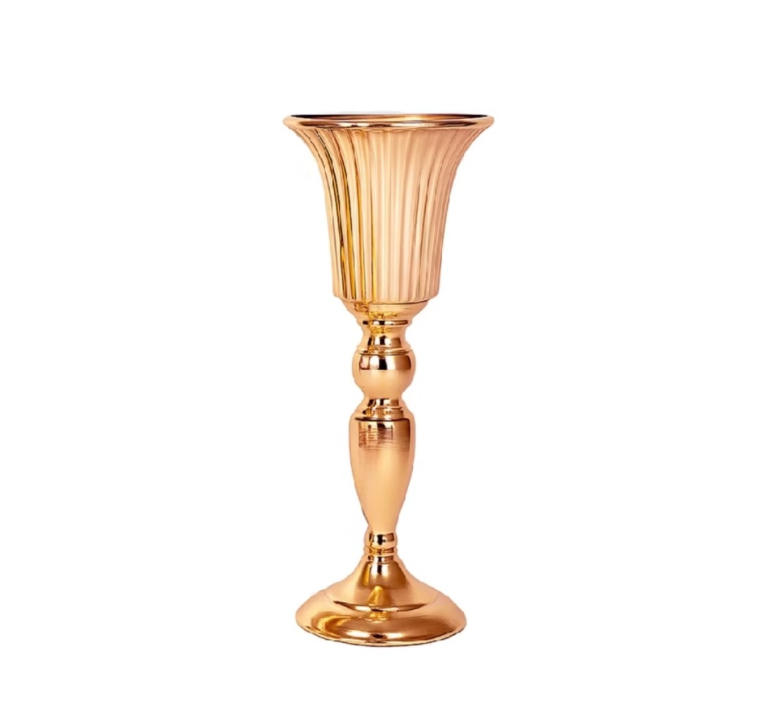 Vaso de Ferro Dourado 39X12Cm - MV festa