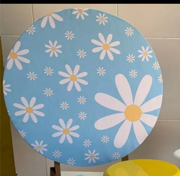 Painel Redondo Margaridas Azul 50Cm - MV festa