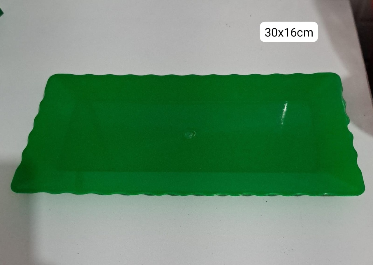 Bandeja Retangular Verde de 30X16Cm - MV festa