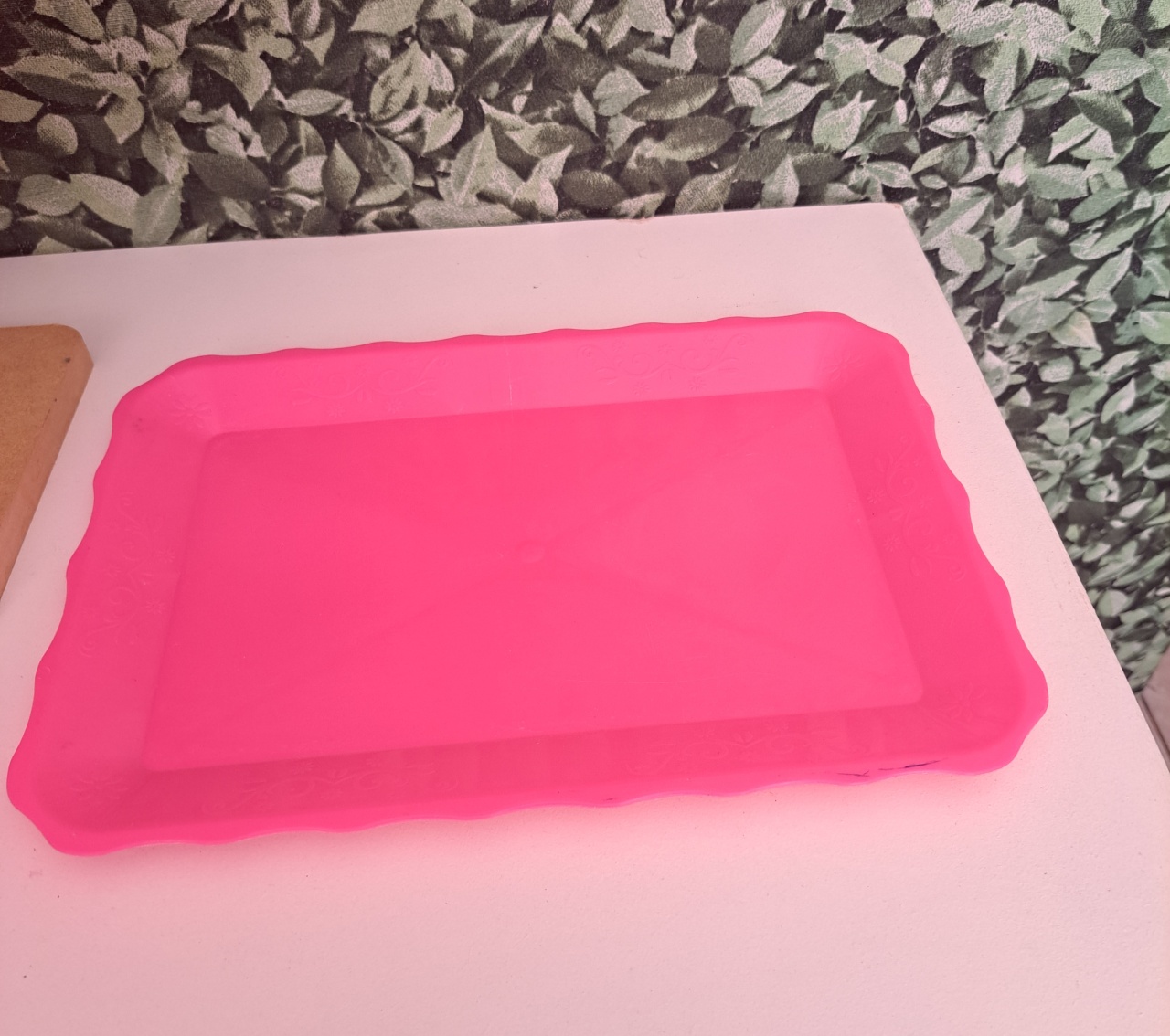 Bandeja Retangular Rosa Neon - MV festa