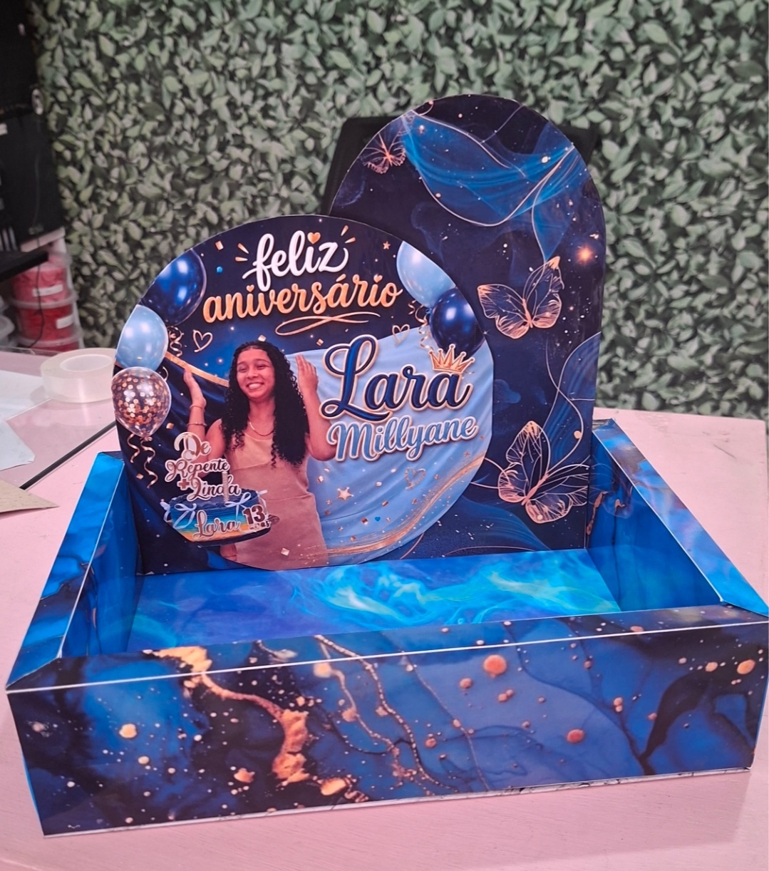 Caixa Cenário Com Foto E Nome - MV festa