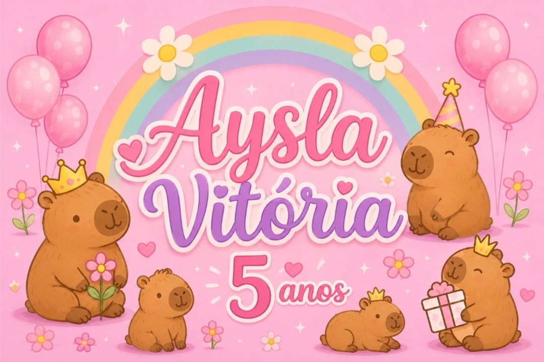 Plaquinha Personalizada: Capivara Ia - MV festa