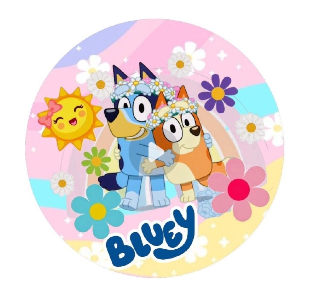 Painel Redondo Bluey Menina de 50Cm - MV festa