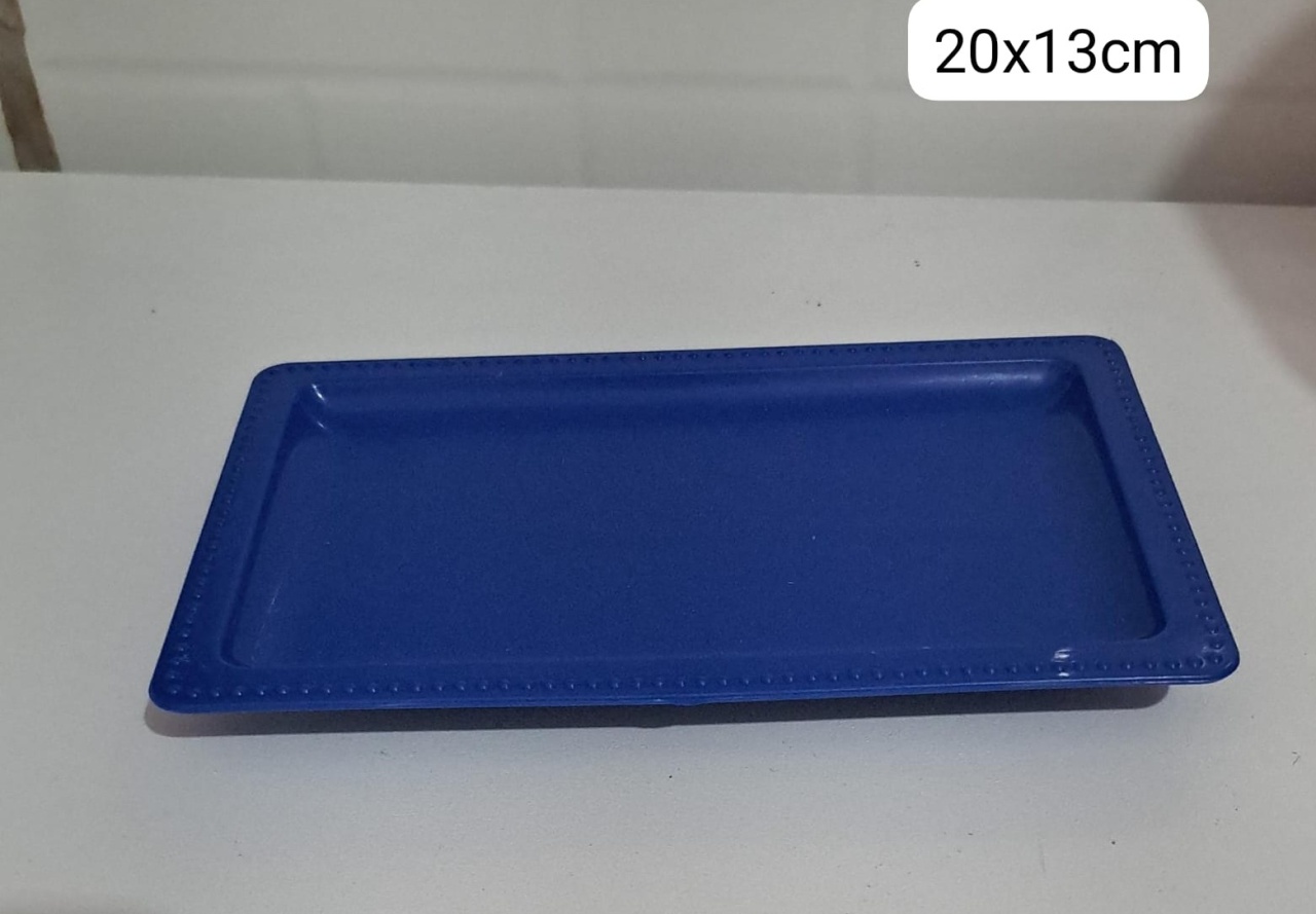 Bandeja Retangular Azul P de 20X13Cm - MV festa