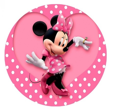 Capa Painel Redondo Minnie Rosa - MV festa