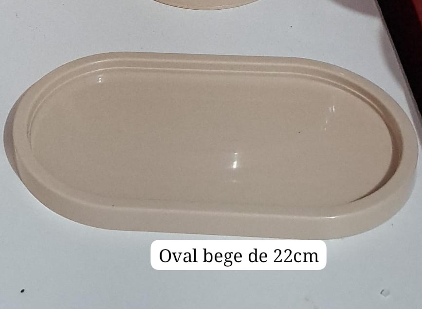 Bandeja Oval Bege de 22Cm - MV festa