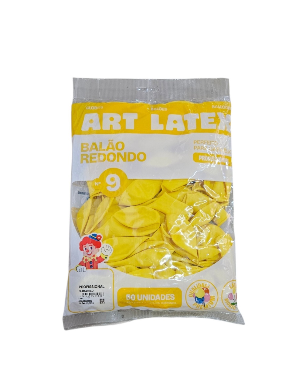 Balão Art-Latex 9" - Amarelo Com 50 Unidades - DecorFest