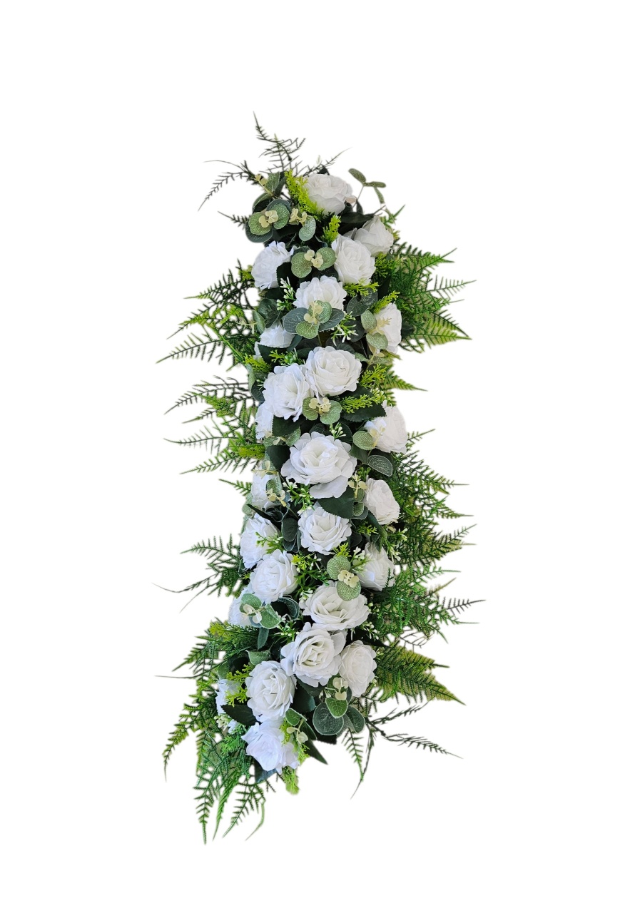 Arranjo Lateral de Rosas Brancas - DecorFest
