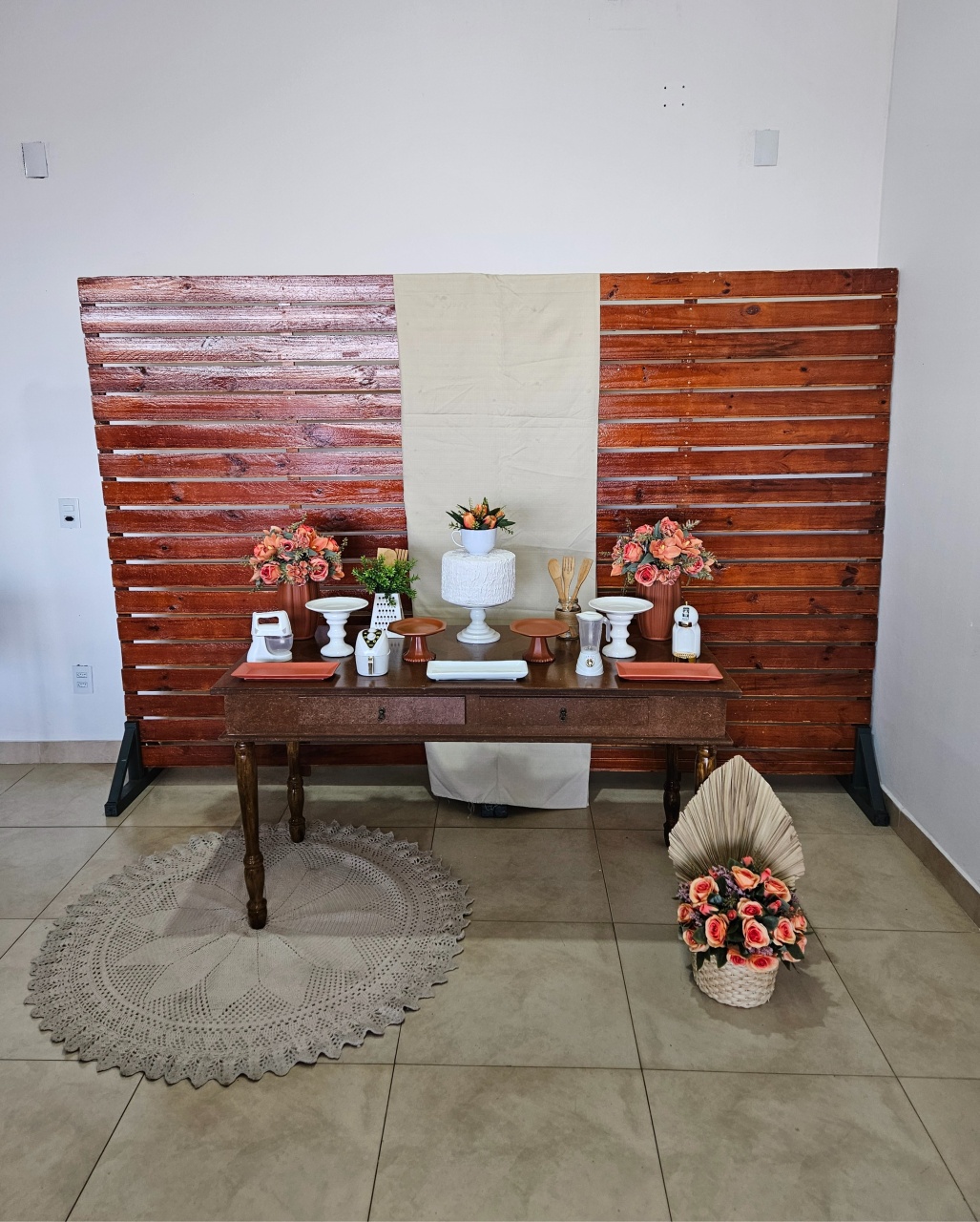 Kit Chá de Cozinha - Terracota Com Branco - DecorFest