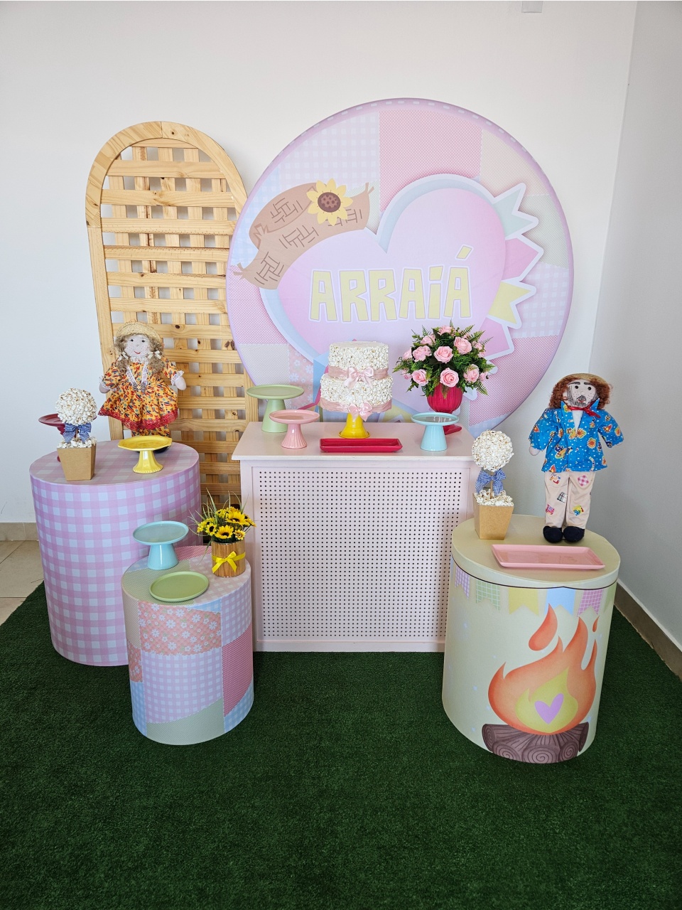 Kit Festa Facil G - Festa Junina Rosa 1 - DecorFest