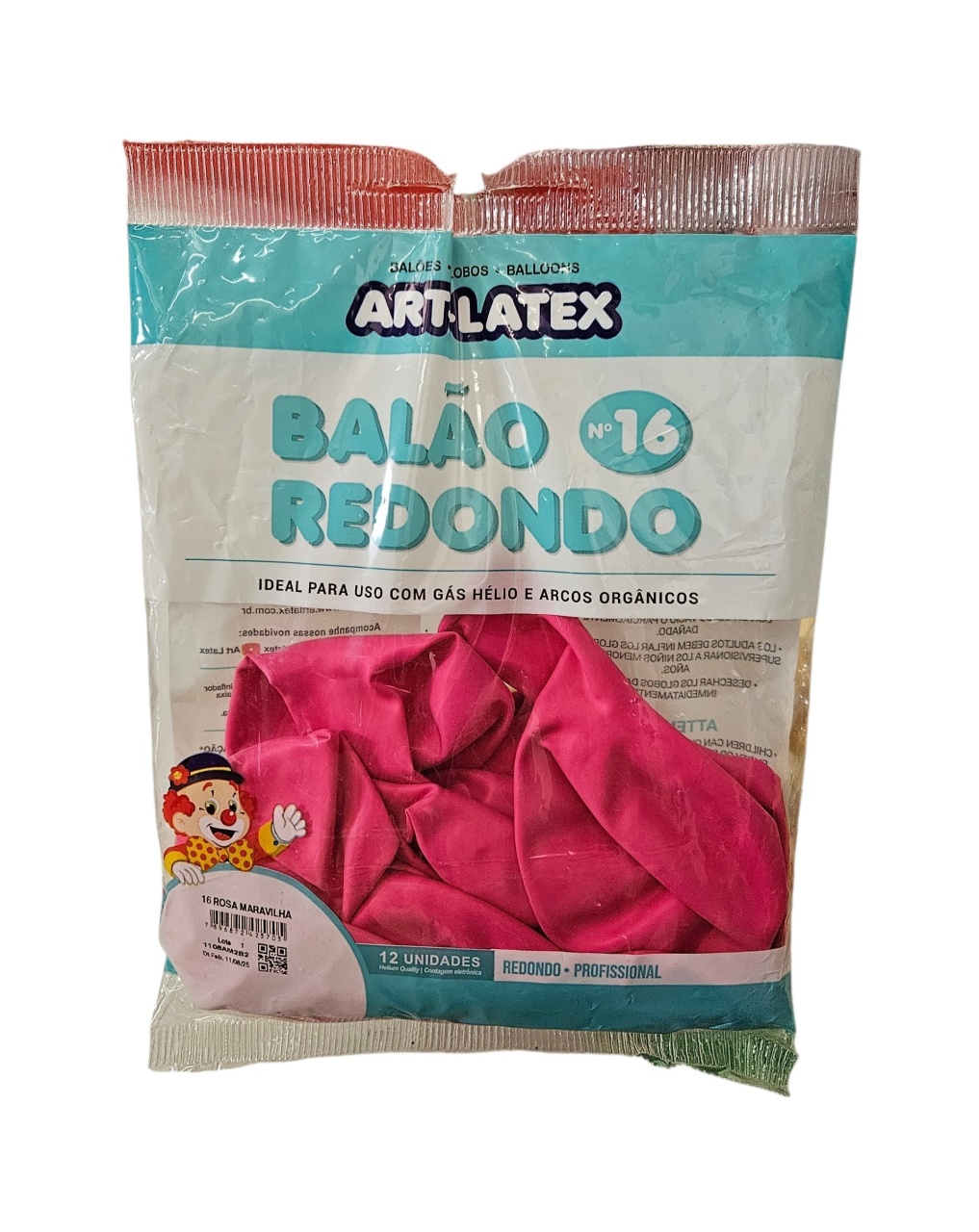 Balão Art-Latex 16" - Rosa Maravilha Com 12 Unidades - DecorFest