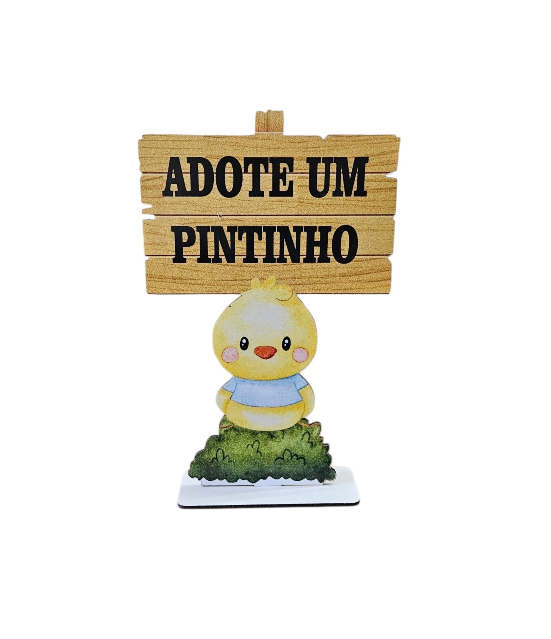 Display/Totem de Mesa - Adote Um Pintinho - DecorFest