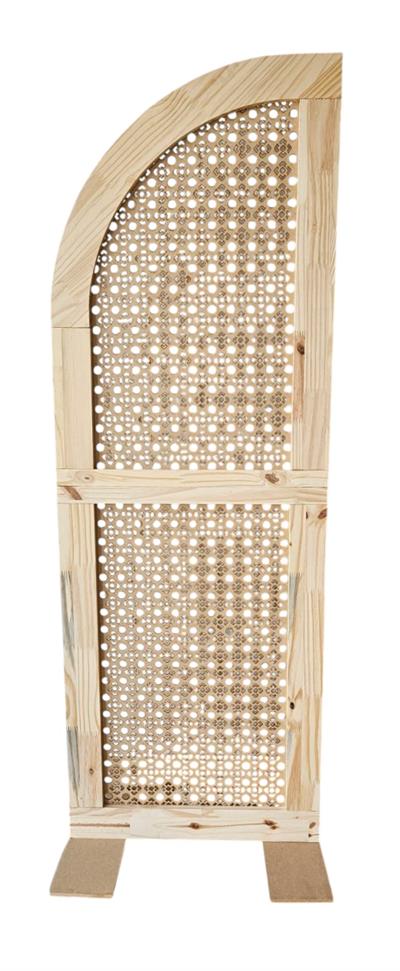 Painel Meia Lua Pinus Palha - Esquerdo - DecorFest