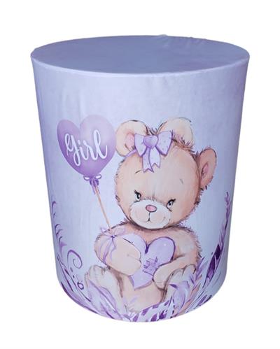 Capa de Mesa Cilindro M - Ursinhos Cha Revelação - DecorFest