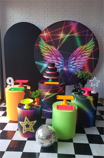 Kit Festa Facil G - Neon - DecorFest