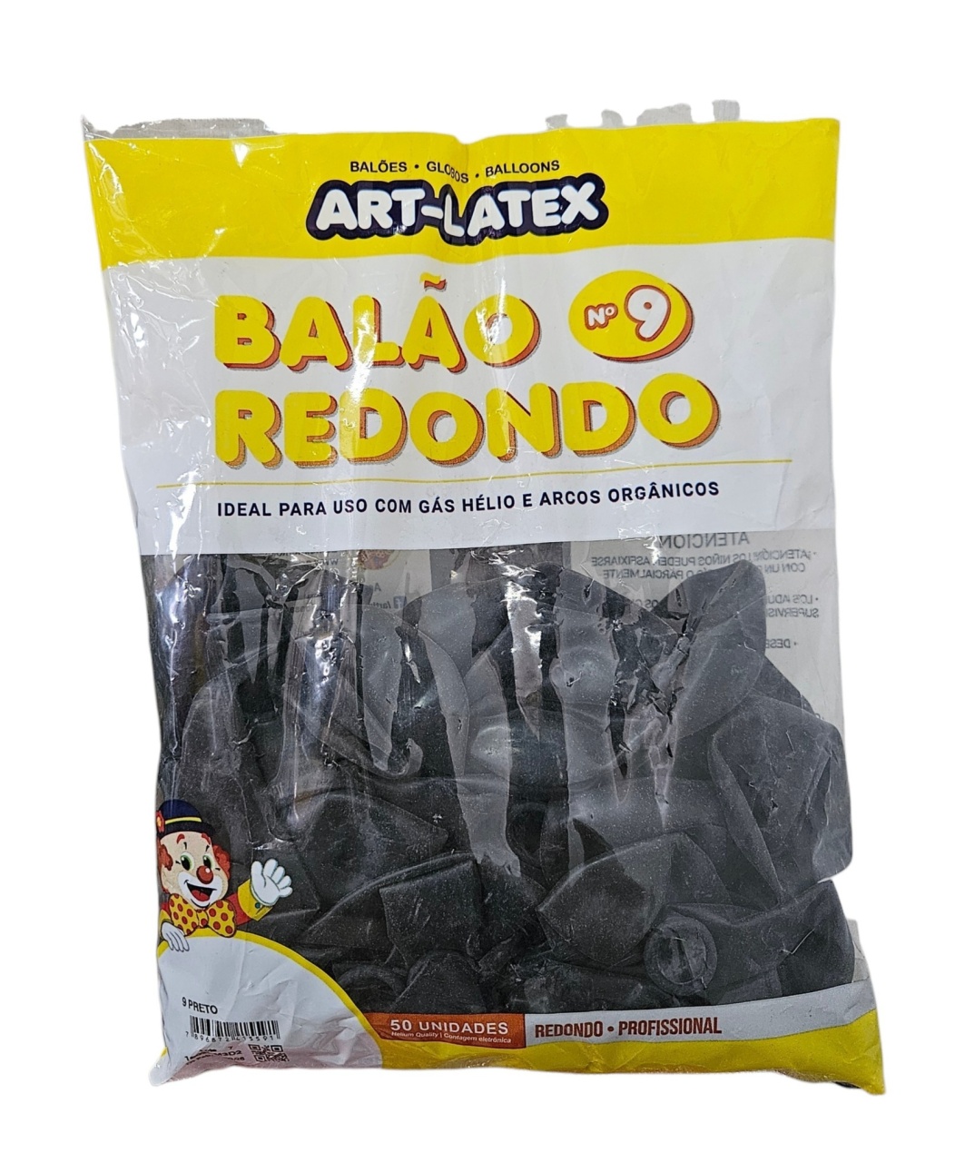 Balão Art-Latex 9" - Preto 50 Unidades - DecorFest