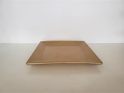 Prato Quadrado Dourado - Louça - DecorFest