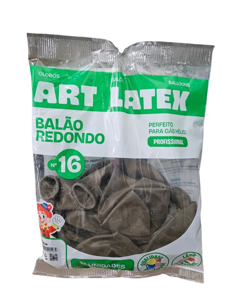 Balão Art-Latex 16" - Marrom Com 12 Unidades - DecorFest