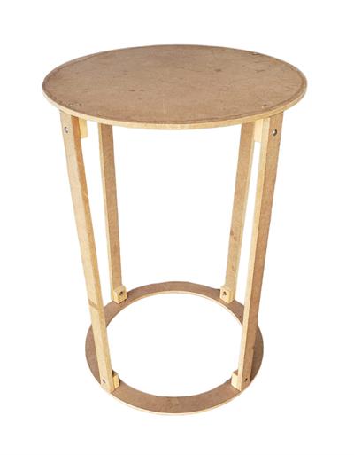 Mesa Cilindro Ripado G Mdf - DecorFest