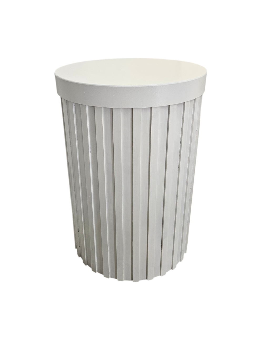 Mesa Cilindro Ripado G - Branco - DecorFest