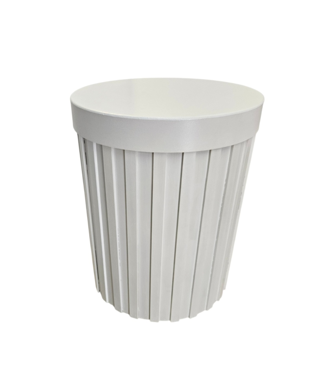 Mesa Cilindro Ripado M - Branco - DecorFest