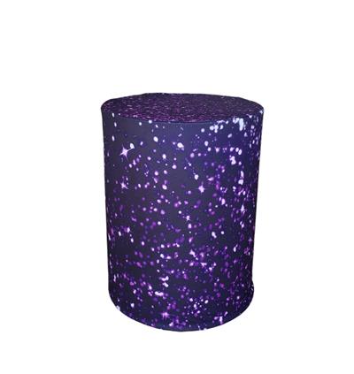 Capa de Mesa Cilindro M - Roxo Com Glitter - DecorFest