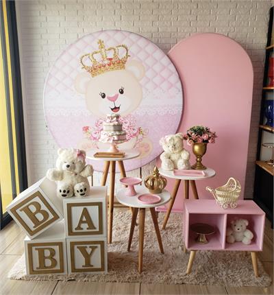 Kit Festa Facil - Chá de Bebê - Ursinha Realeza - DecorFest