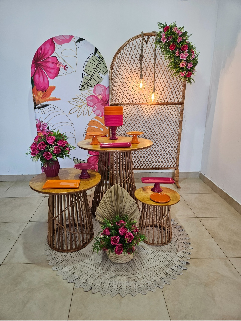 Kit M - Vime Tropical Pink Com Laranja 1 - DecorFest