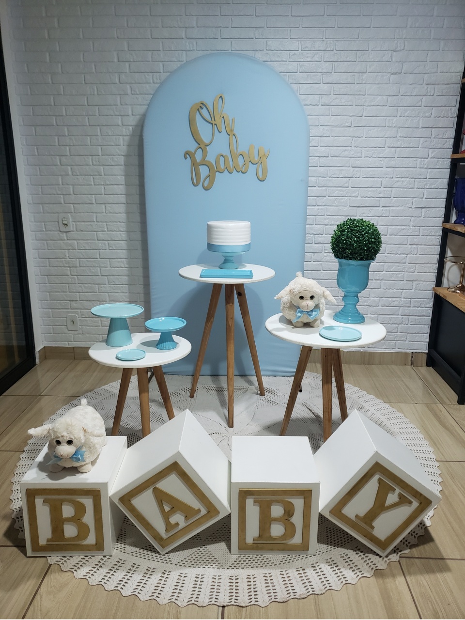 Kit Chá de Bebê - Azul Candy Com Ovelha - DecorFest