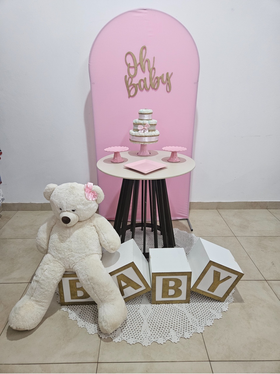 Kit Chá de Bebê P - Rosa Candy - DecorFest