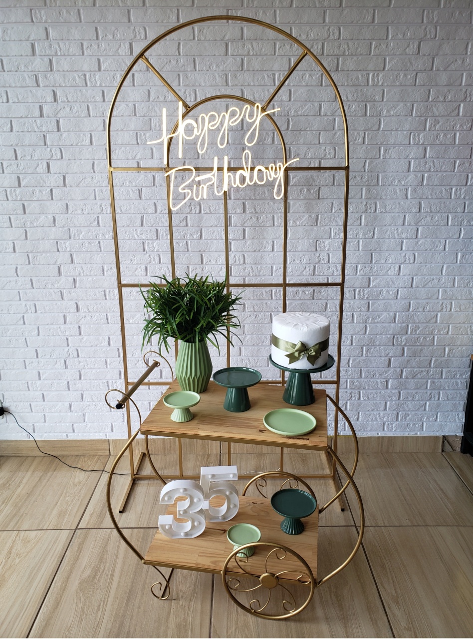 Kit - Verde Painel Janela Com Carrinho - DecorFest