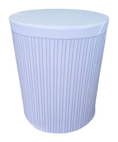 Capa de Mesa Cilindro G - Branco Ripado - DecorFest