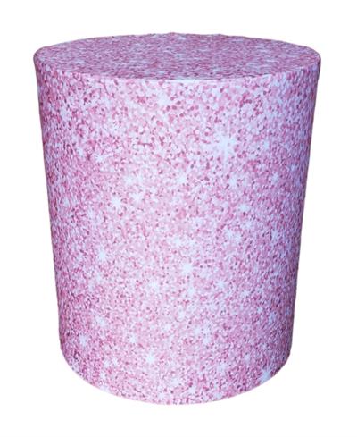 Capa Mesa Cilindro P - Kit Flor Rosa E Dourado - DecorFest