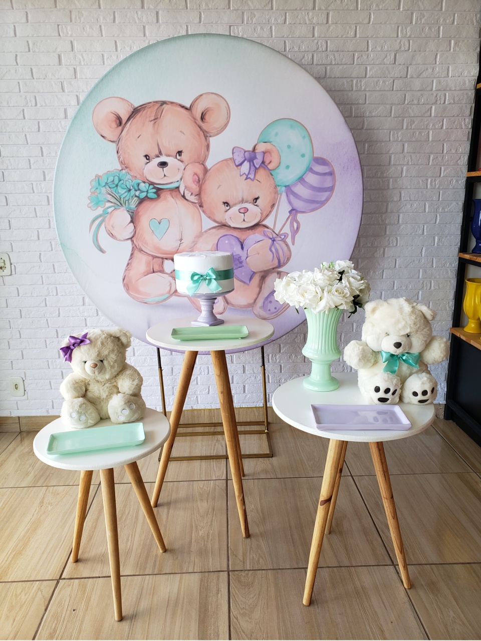 Kit Festa Facil Chá Revelação - Ursinhos Verde E Lilas - DecorFest
