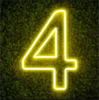 Número 4 Neon Acrílico - DecorFest