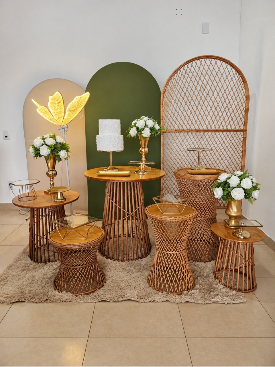 Kit Casamento/Noivado - Verde Oliva E Vime Com Borboleta - DecorFest