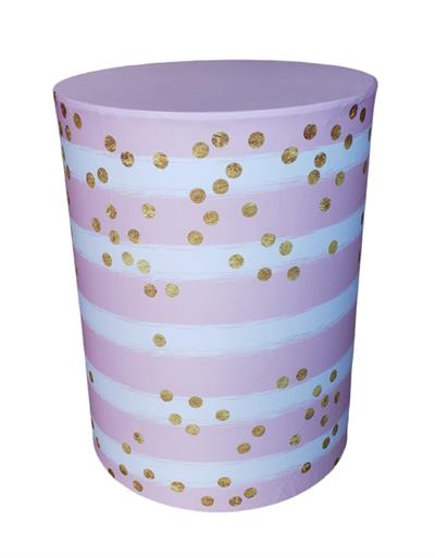 Capa Mesa Cilindro M - Kit Flor Rosa E Dourado - DecorFest