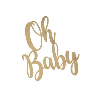 Oh Baby Dourado Mdf - DecorFest