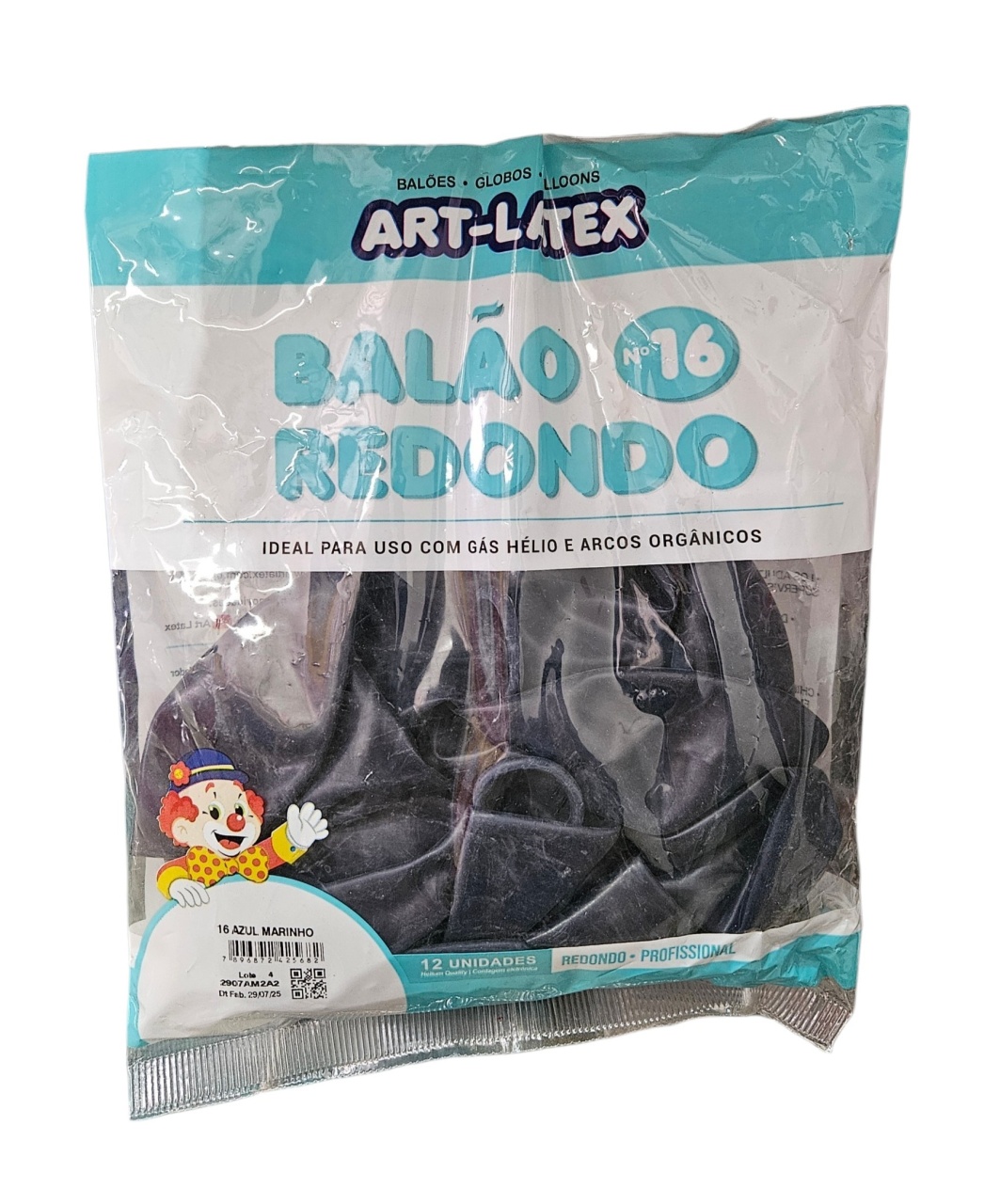 Balão Art-Latex 16" - Azul Marinho Com 12 Unidades - DecorFest