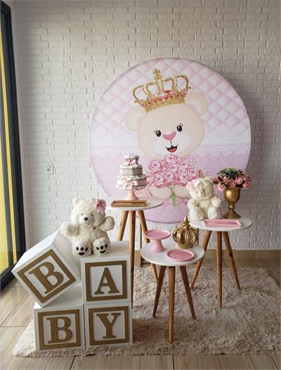 Kit Festa Facil - Chá de Bebê - Ursinha Realeza - DecorFest