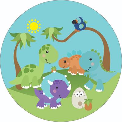 Painel Redondo Dinossauro Baby - DecorFest